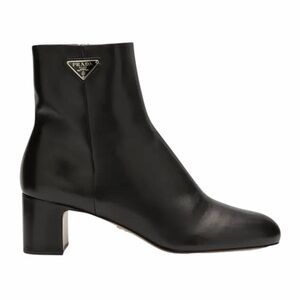 Prada Calfskin Block-Heel Ankle Boots